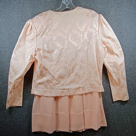 Dominique Skirt Suit Womens 14 Floral Business 2 Piece Made in USA Shoulder Pads - Picture 8 of 16